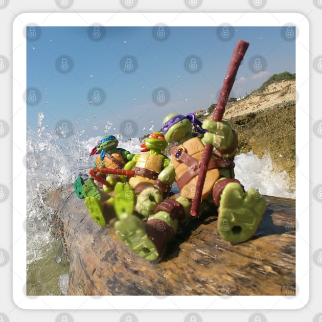 n3rdp8rn 37 -  toy photography – turtles – waterslide Sticker by LiveForever